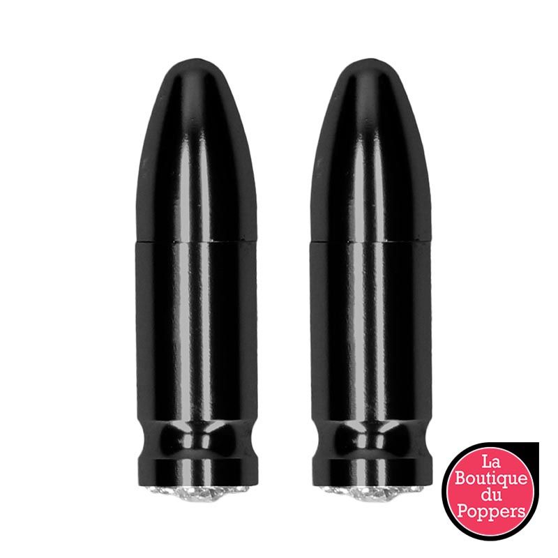 Pinces pour tétons magnétiques Diamond Bullet x2 Noires