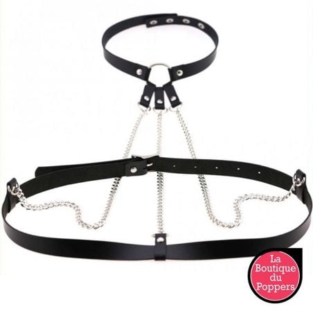 Collier + Ceinture Belt Neck Noir pas cher