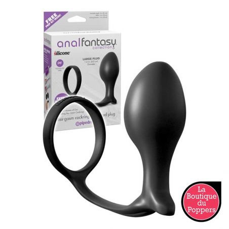 Plug anal Gasm avec cockring 10cm