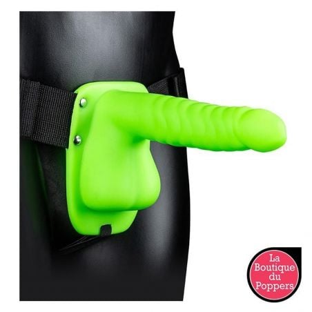 Gode Ceinture Creux Phosphorescent Nervuré - 20 cm