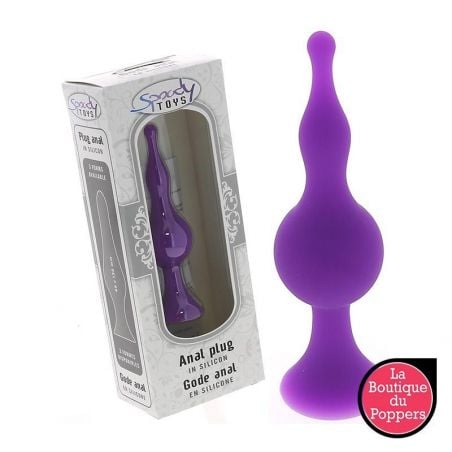 Gode anal a ventouse en silicone pourpre Medium - 12 cm pas cher