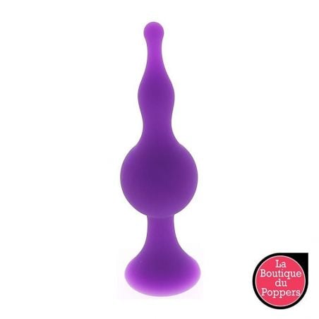 Gode anal a ventouse en silicone pourpre Medium - 12 cm