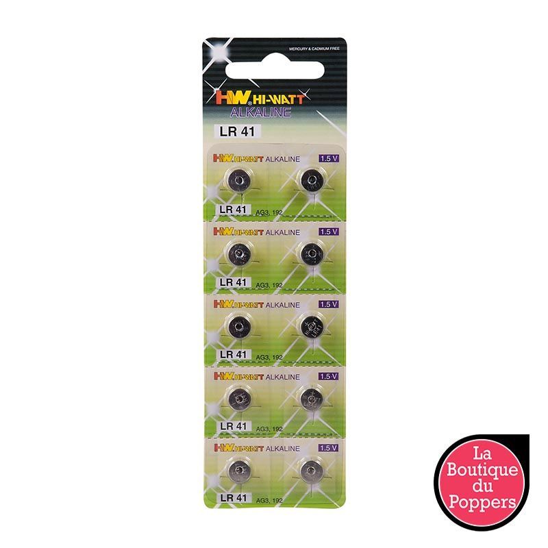 Piles boutons type LR41 par 10
