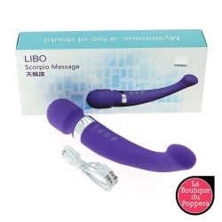 Vibromasseur rechargeable en silicone Duo mauve - 26 cm pas cher