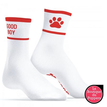 Chaussettes Good Boy Blanc-Rouge