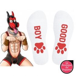 Chaussettes Good Boy Blanc-Rouge