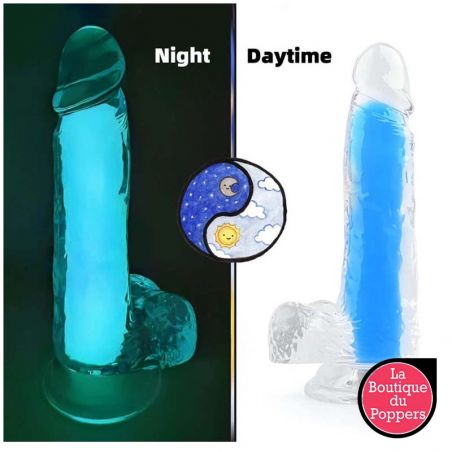 Gode phosphorescent Color Glow 15 x 4.5cm Bleu pas cher