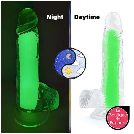 Gode phosphorescent Color Glow 15 x 4.5cm Vert pas cher