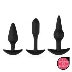 Kit de 3 plugs Pleasure Noirs pas cher