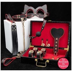 Coffret SM Bondage 8 Pièces Noir-Rouge