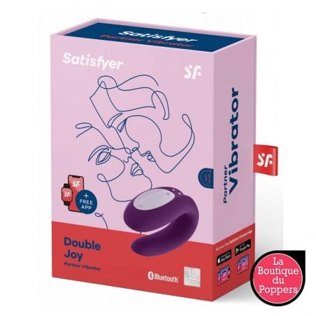 Stimulateur connecté Double Joy Satisfyer Mauve