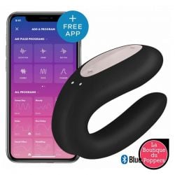 Stimulateur connecté Double Joy Satisfyer Noir pas cher