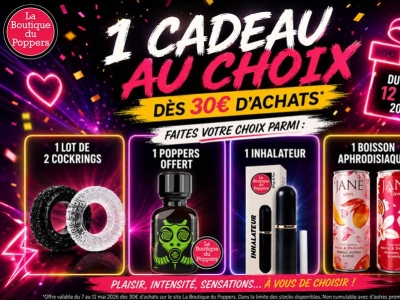 1 cadeau au choix dès 30€ d’achats | Offre spéciale La Boutique du Poppers